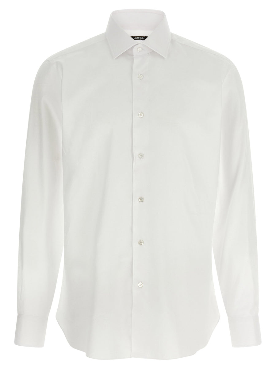 Barba Hand-Stitched Cotton Shirt — White