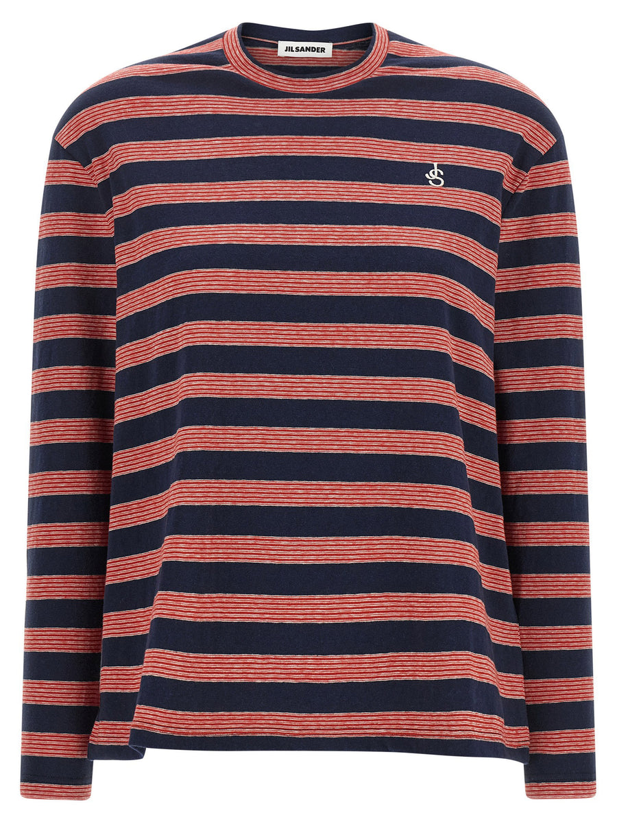 Jil Sander Striped Long-Sleeve T-Shirt — Navy