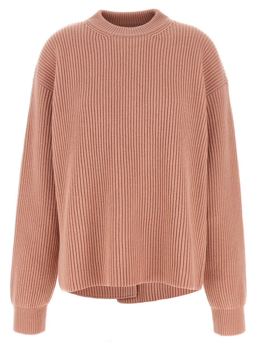 Jil Sander Ribbed Merino Wool Sweater — Rose