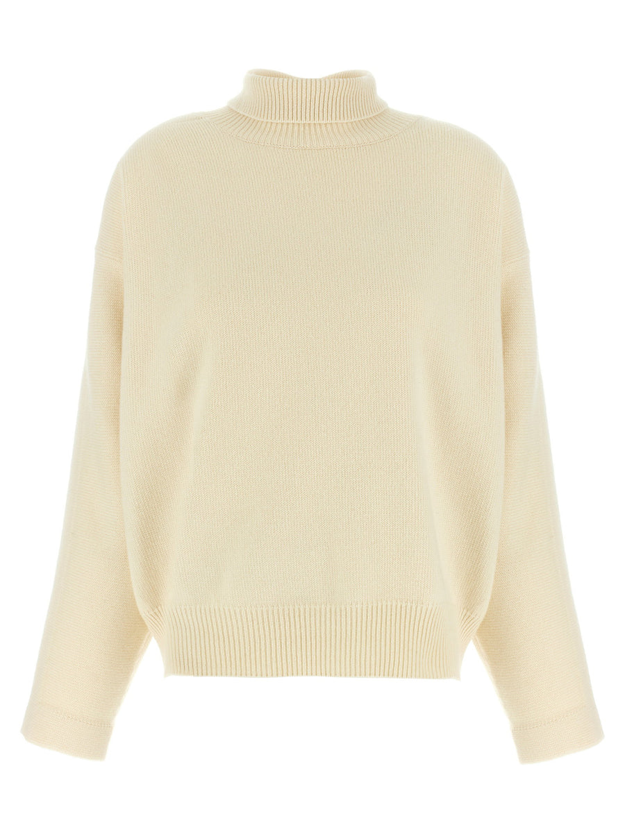 Jil Sander Merino Wool & Cashmere Blend Sweater — Cream
