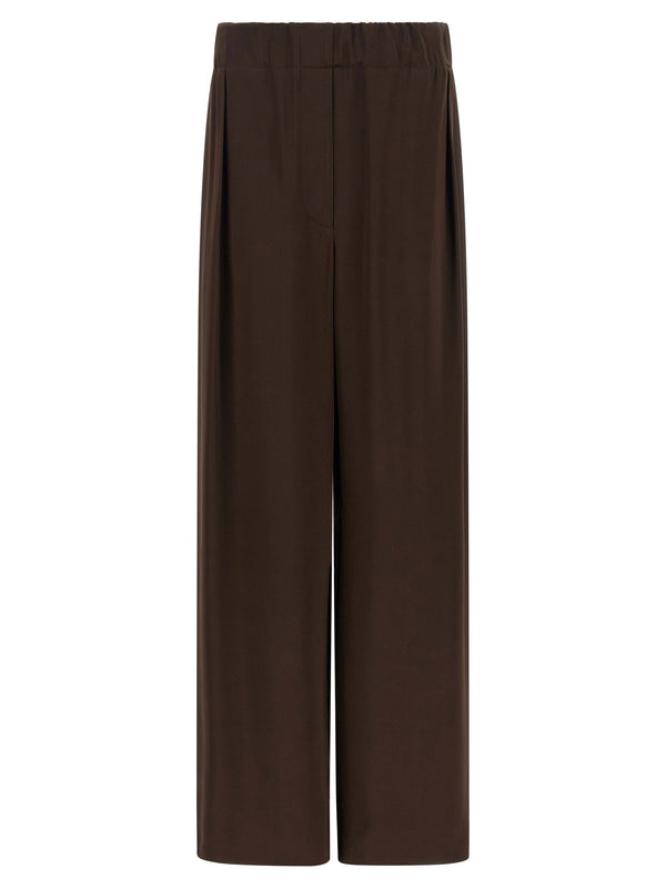 Jil Sander Fluid Viscose Trousers — Brown