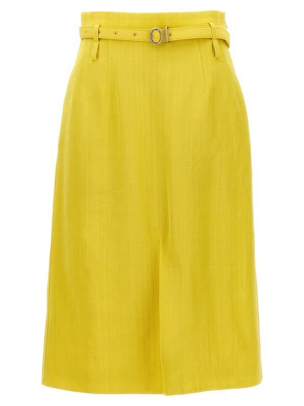 Jil Sander تنورة — أصفر