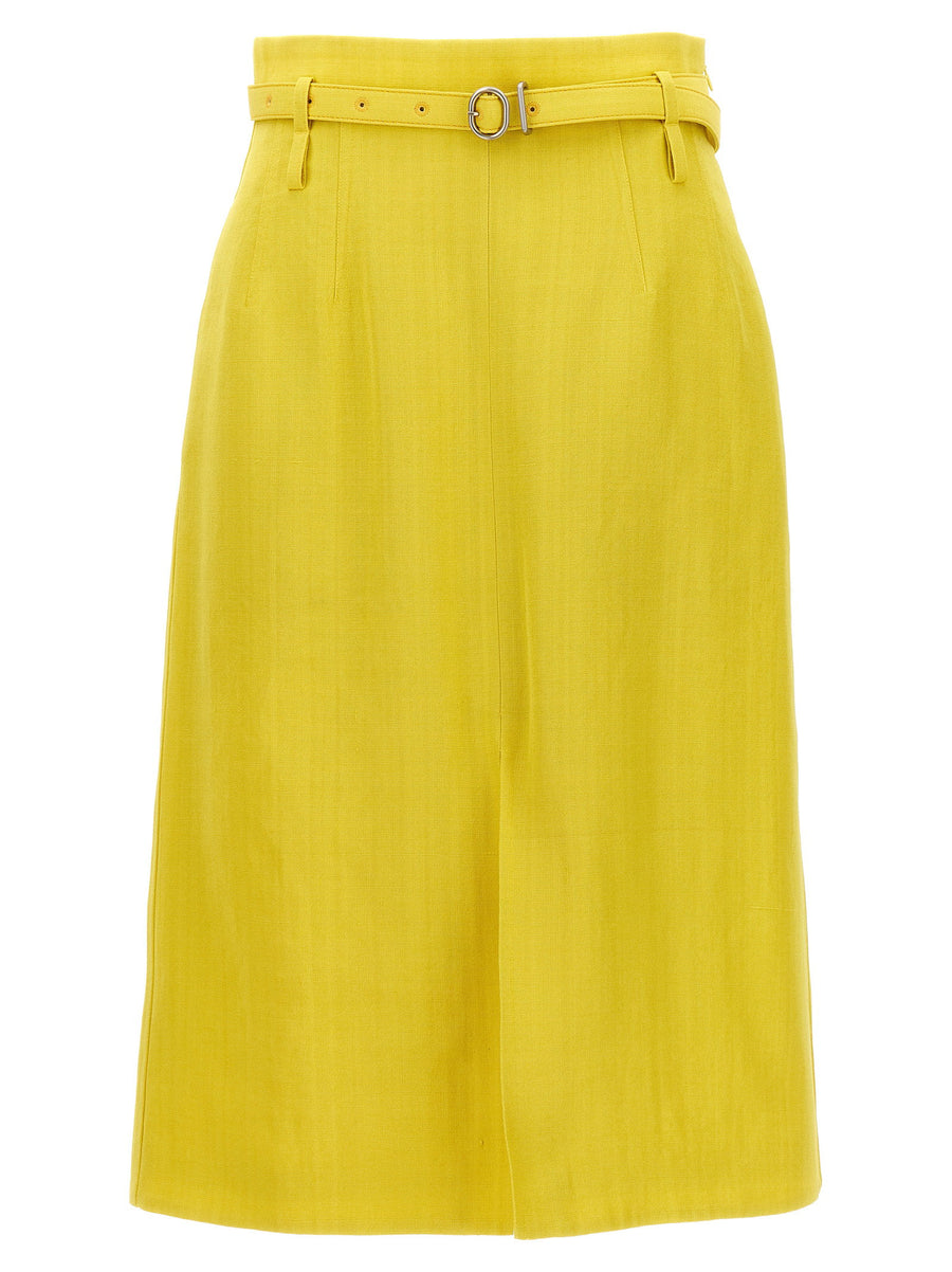 Jil Sander تنورة — أصفر
