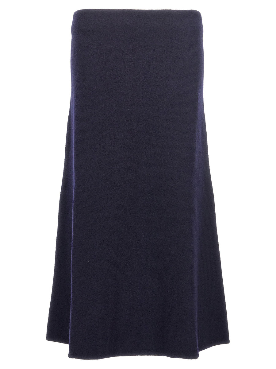 Jil Sander Long Wool Skirt — Navy