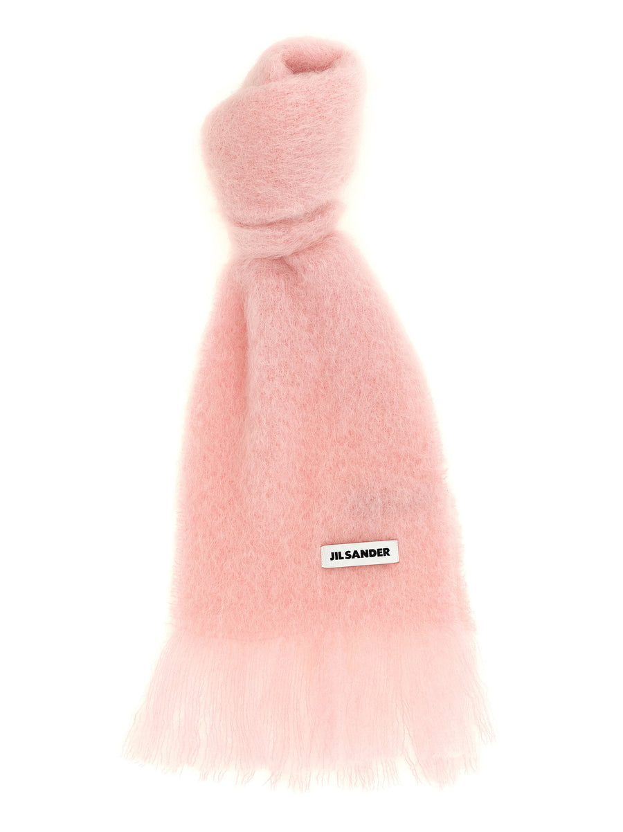 Jil Sander Mohair Wool Blend Scarf — Pink