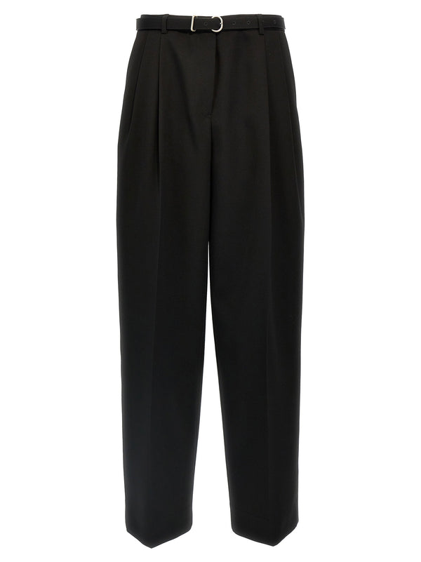 بنطلون Jil Sander واسع الأرجل صوف بنطلون — أسود