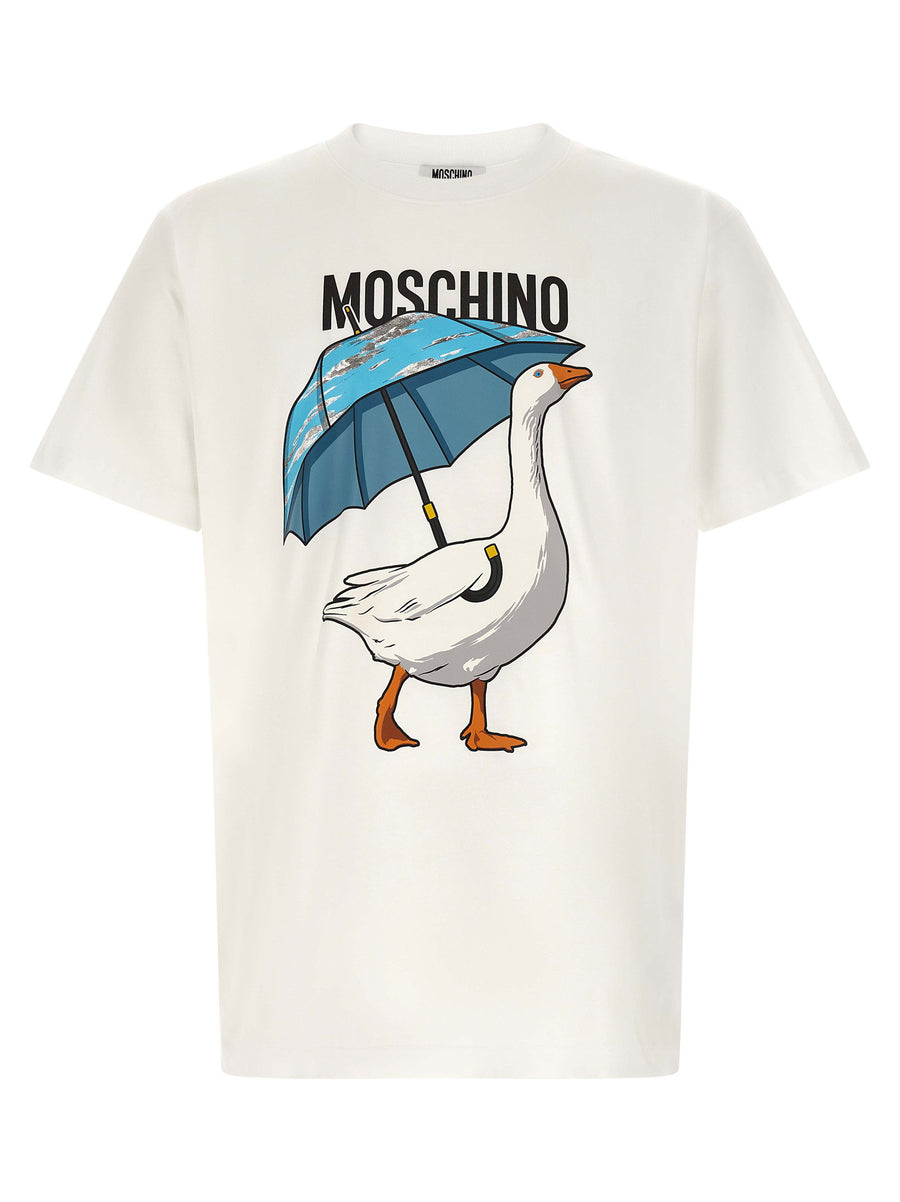 Moschino Goose Graphic Print T-Shirt — White