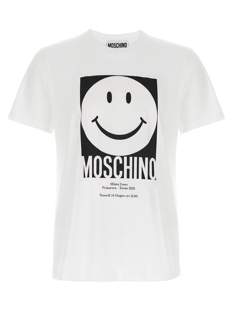 قميص Moschino بتصميم سمايلي شعار — أبيض