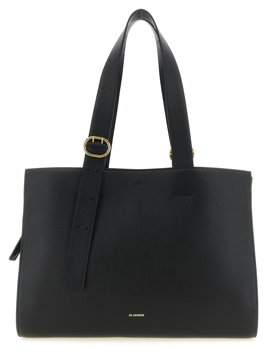 Jil Sander Cannolo Shoulder Bag — Black