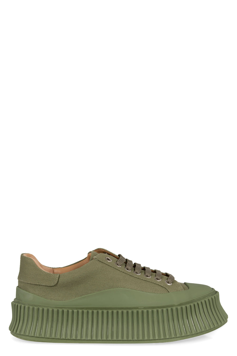 Canvas Platform Sneakers Green Trainers