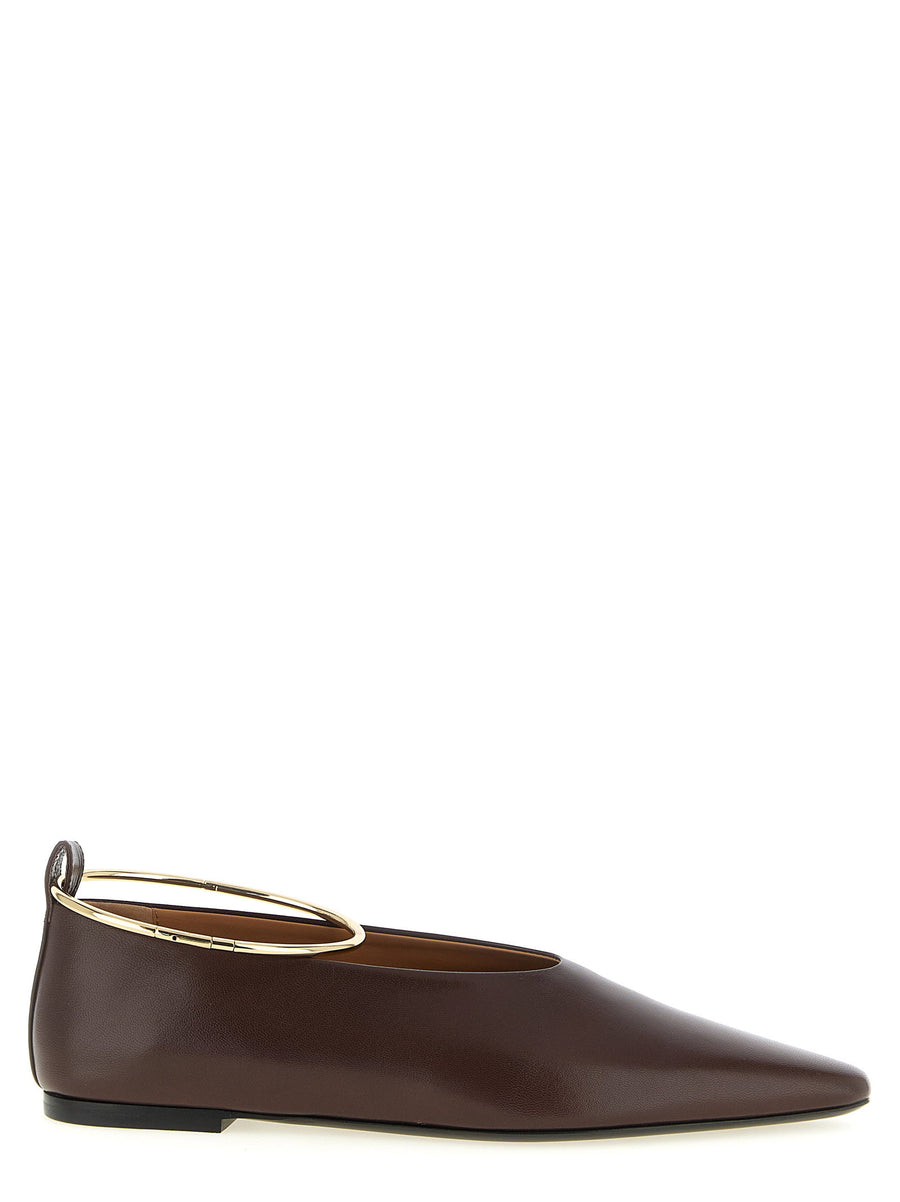 Jil Sander Ring Ballet Flat — Brown