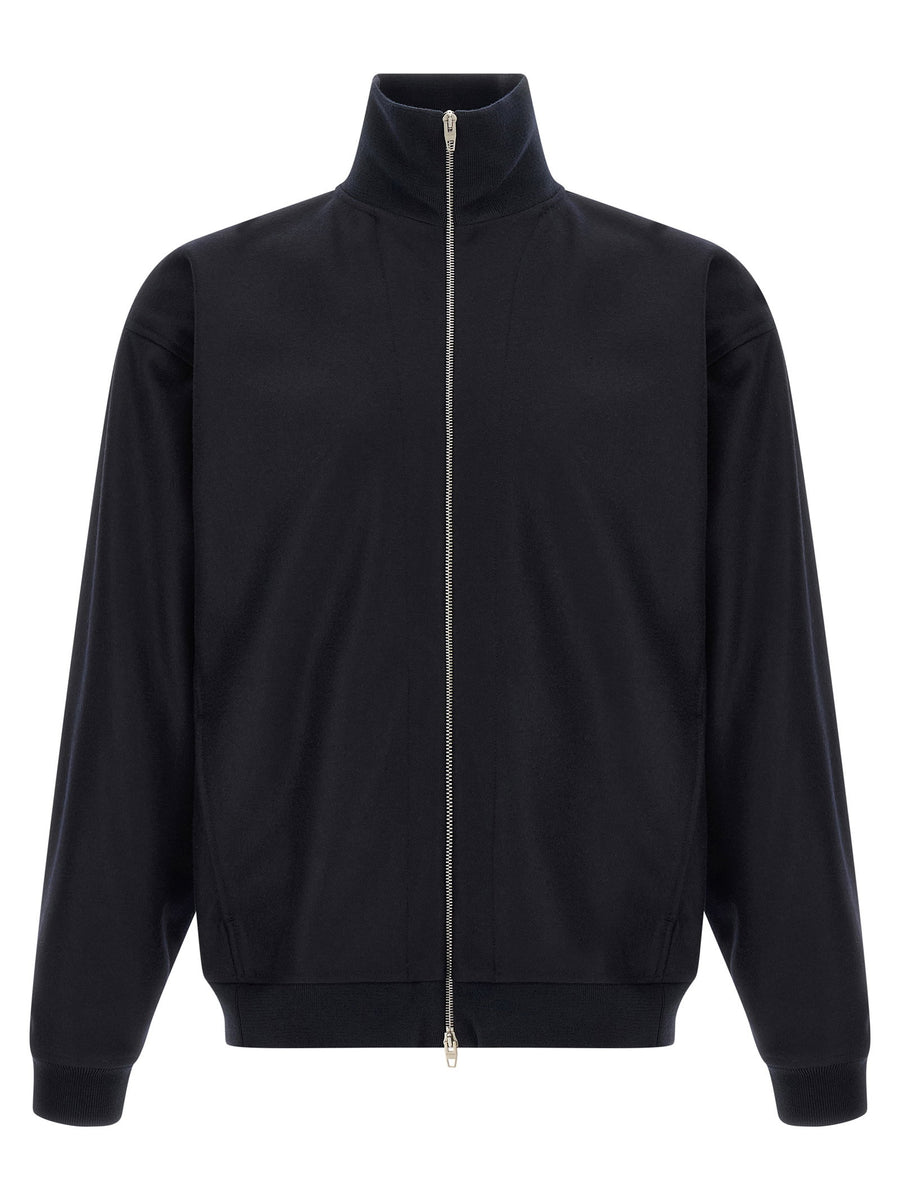 Jil Sander Wool High-Neck Jacket — Black