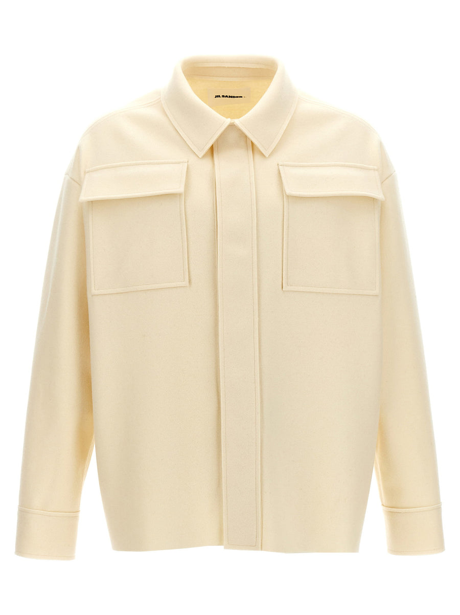 Jil Sander Wool Blend Shirt — Cream