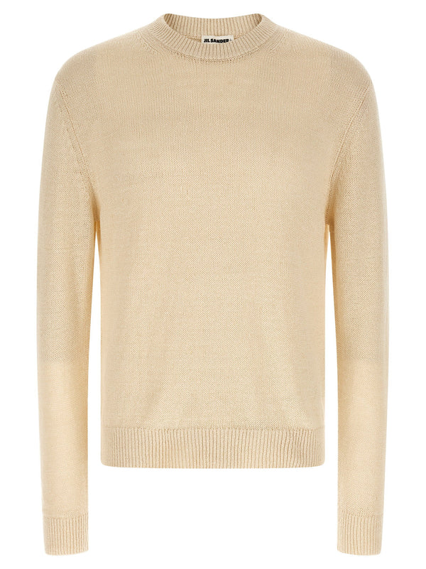 Jil Sander Silk-Hemp Blend Sweater — Cream