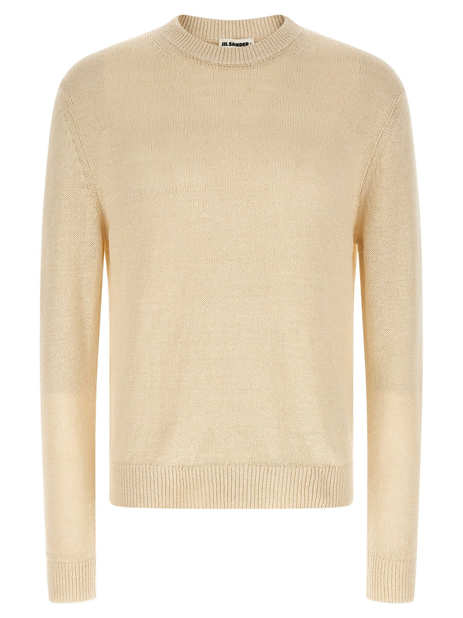 Jil Sander Silk-Hemp Blend Sweater — Cream