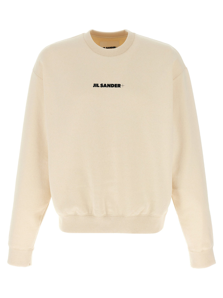 Jil Sander Logo-Embroidered Sweatshirt — Cream