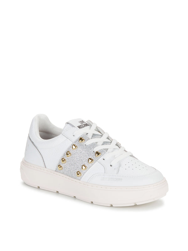 Moschino Leather sneakers in white