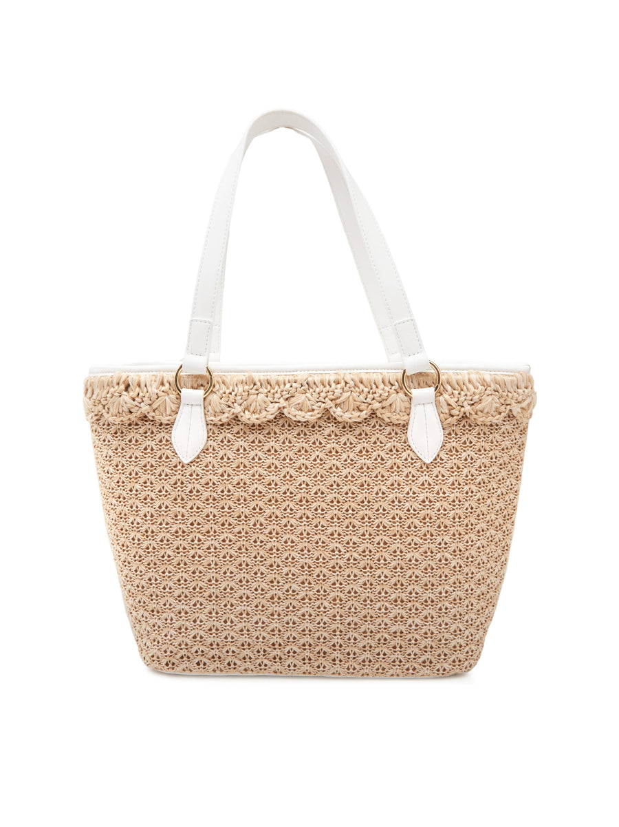 Moschino Rafia tote bag in beige