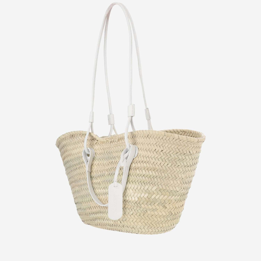 Straw Bag With Logo Natural Shoulder