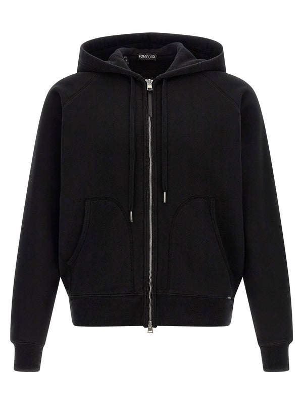 Tom Ford Cotton with Fleece Lining Hoodie — Black