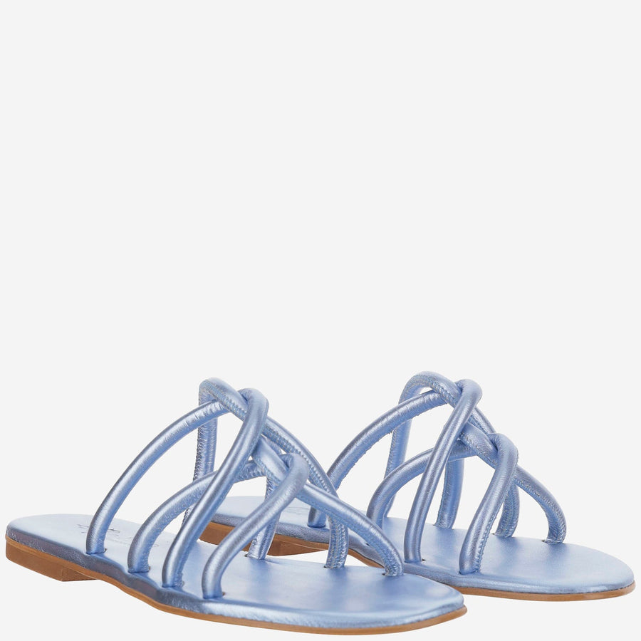 Light Blue Leather Sandals