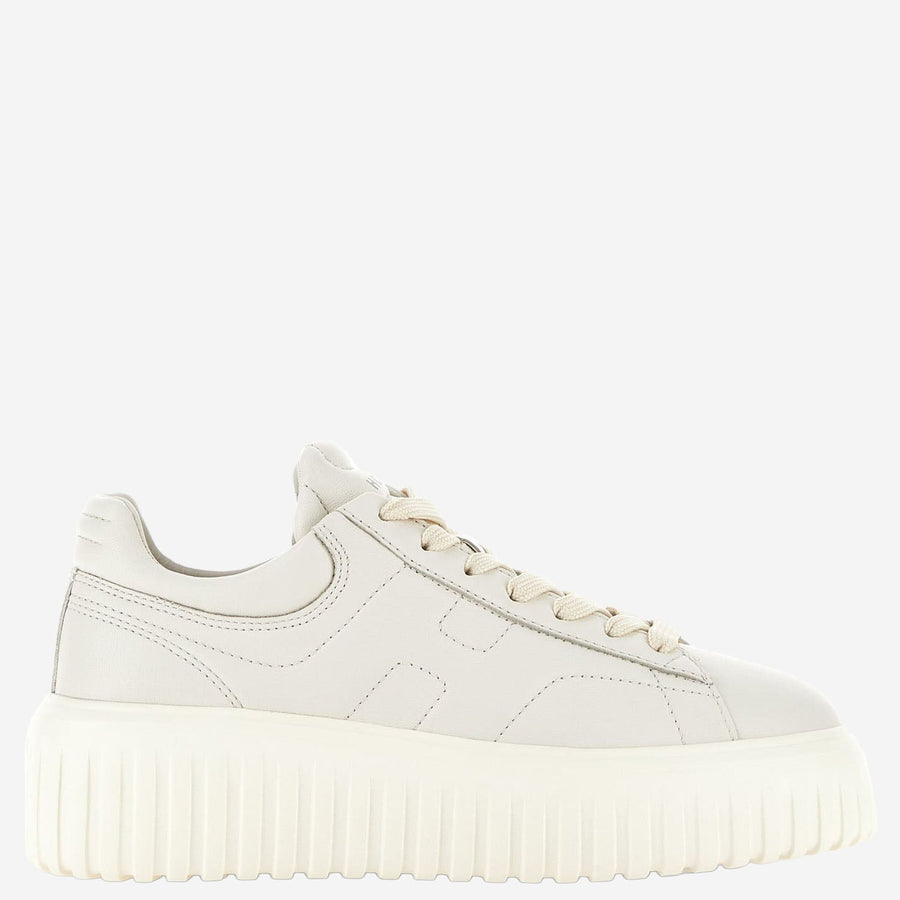 Leather Sneakers H-Stripes White And Rubber Trainers