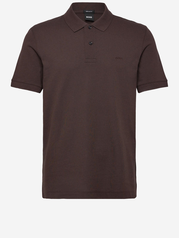 Polo Shirt Dark Brown Cotton