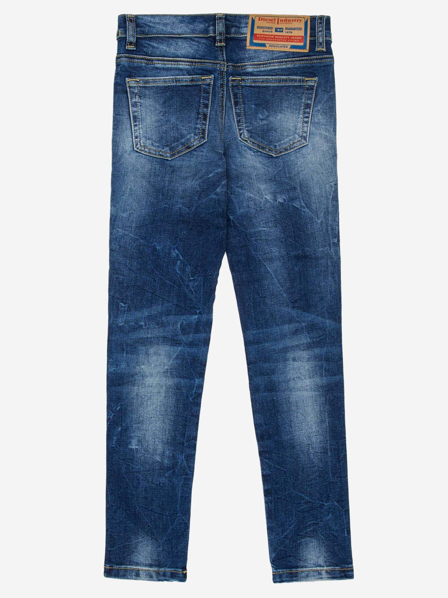 Stretch Cotton Denim Jeans Blue