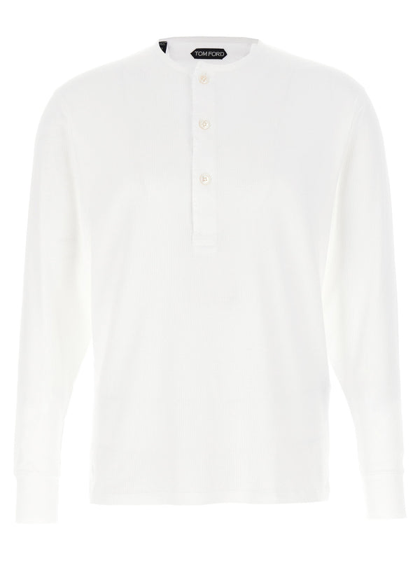 Tom Ford Ribbed Cotton T-Shirt — White