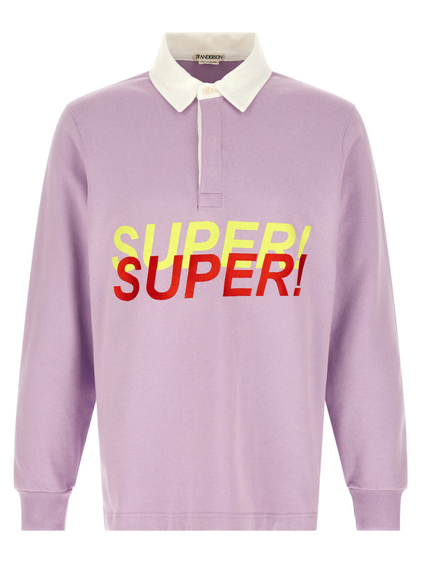 J.w.anderson Embroidered Rugby Polo — Lavender