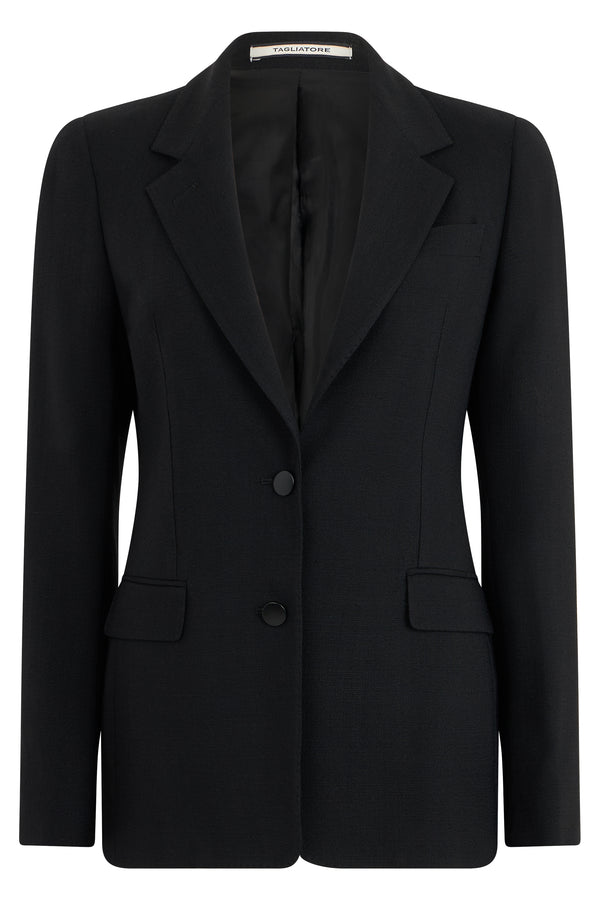 Blazer Paris Single-Button Black Viscose Blazers