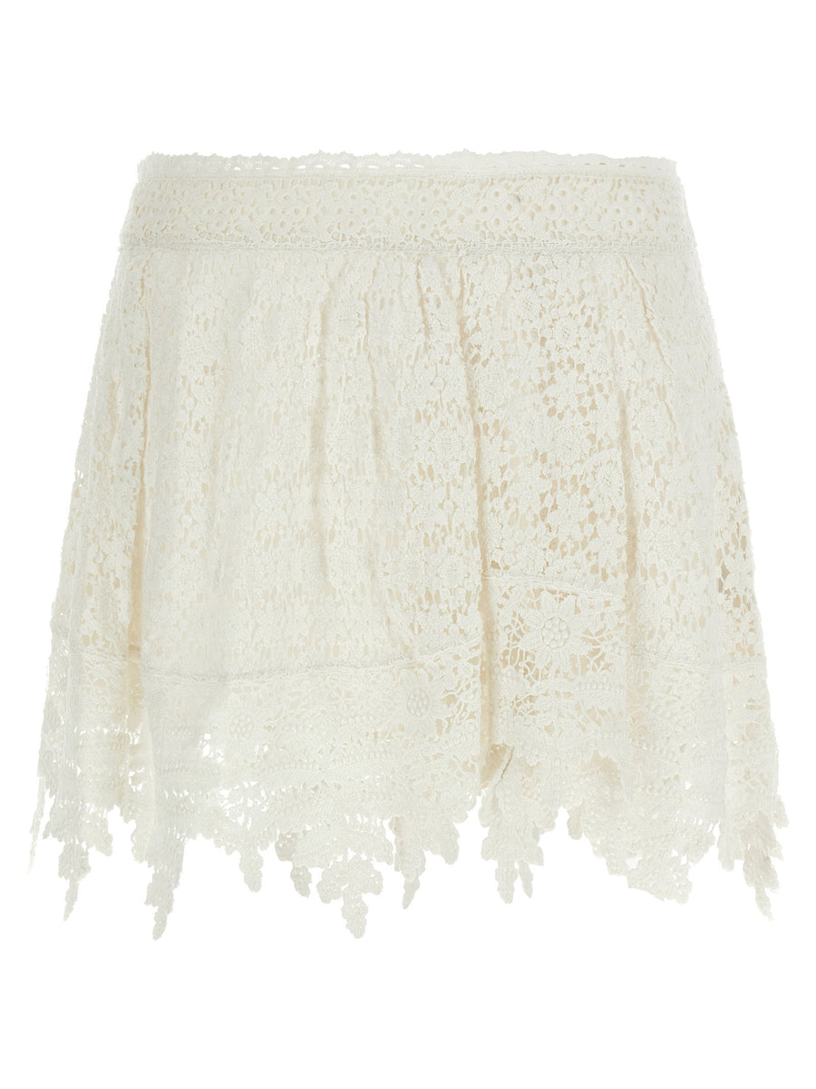 Isabel Marant Crochet Cotton Skirt — ivory