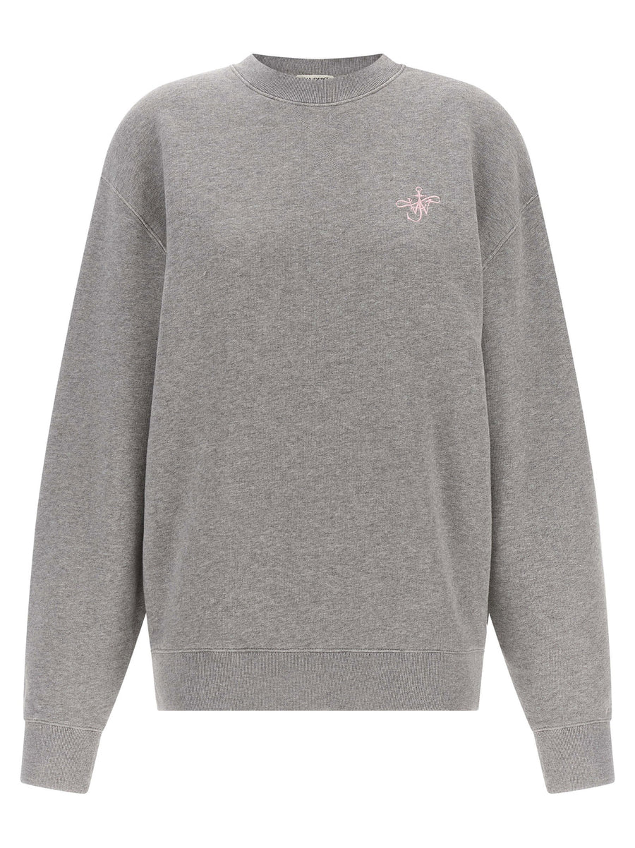J.w.anderson Ribbon Anchor Embroidery Sweatshirt — grey