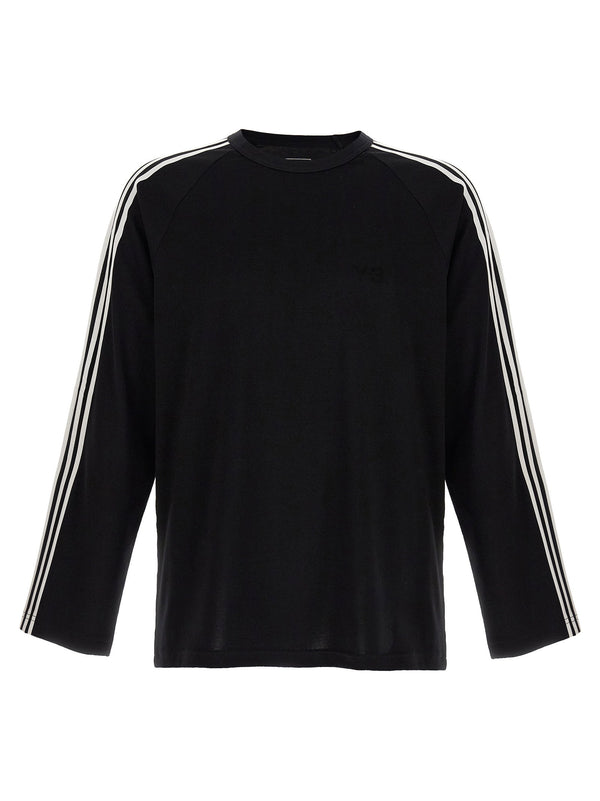 Y-3 3-Stripe Long Sleeve Sweatshirt — Black