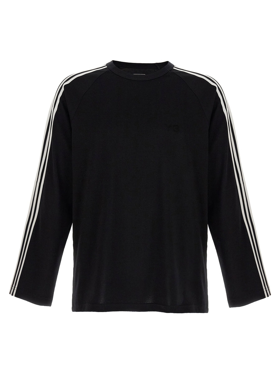 Y-3 3-Stripe Long Sleeve T-Shirt — Black