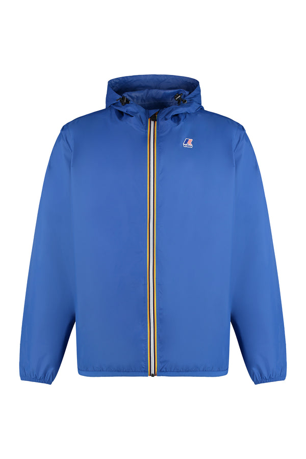 Claude Hooded Nylon Jacket Blue Polyamide Raincoats