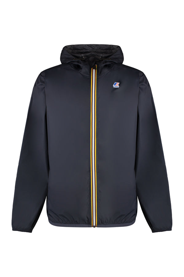 Claude Hooded Nylon Jacket Blue Polyamide Raincoats