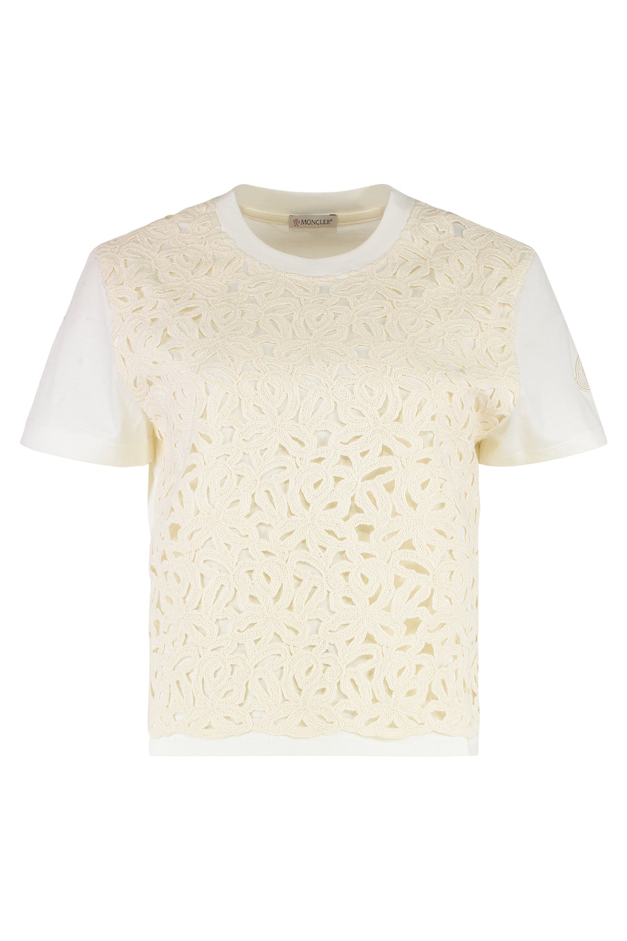 Moncler Cotton Crew-Neck T-Shirt Ivory T-shirts & Jerseys