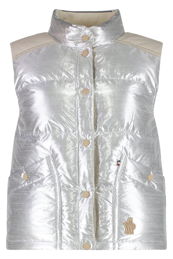 Moncler Pinchot Padded Bodywarmer Silver Polyester Waistcoats & Gilets