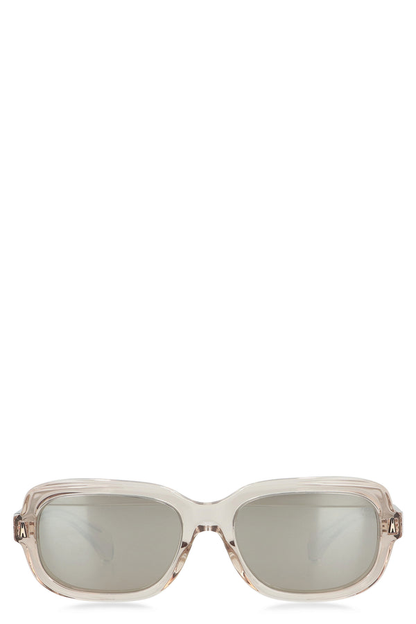 Moncler Suntrap Rectangular Frame Sunglasses Transparent Acetate