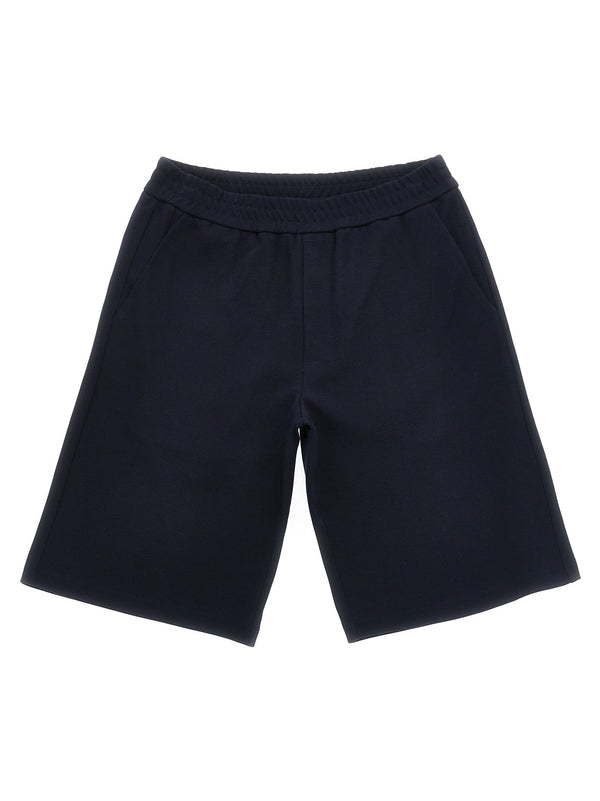 Moncler Enfant Piqué cotton bermuda shorts in navy