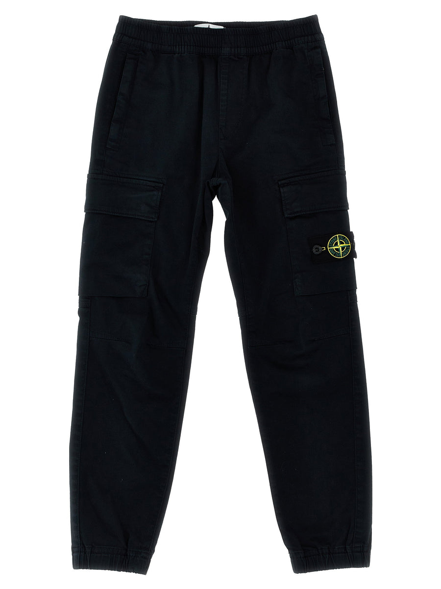 بنطلون كارغو من Stone Island Junior قطن — أسود