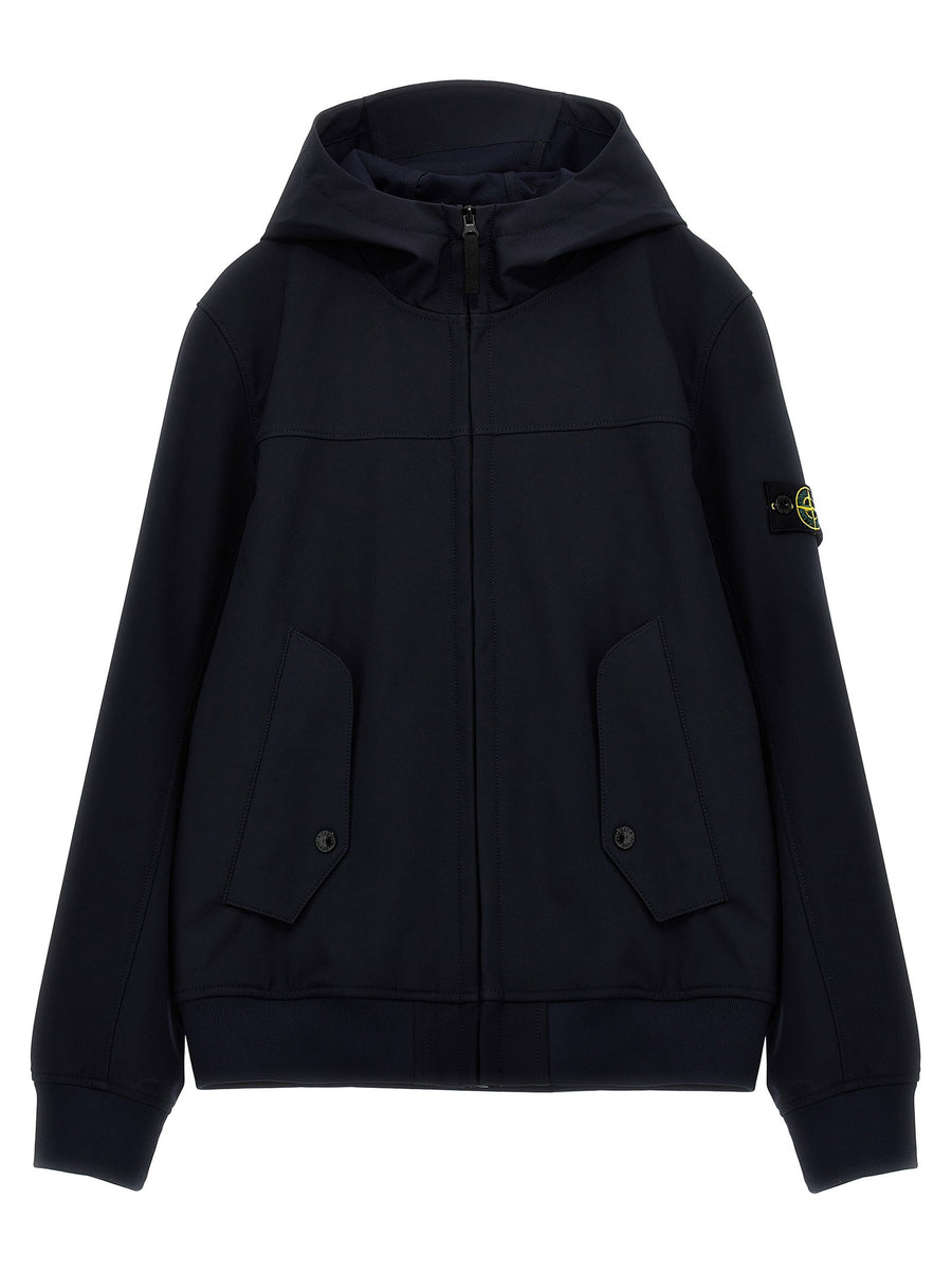 Stone Island Junior Soft Shell with E.Dye® Technology Jacket — Black