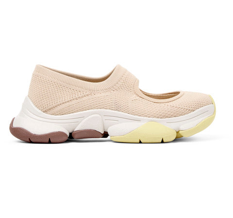 Camper Knit upper sneaker in beige