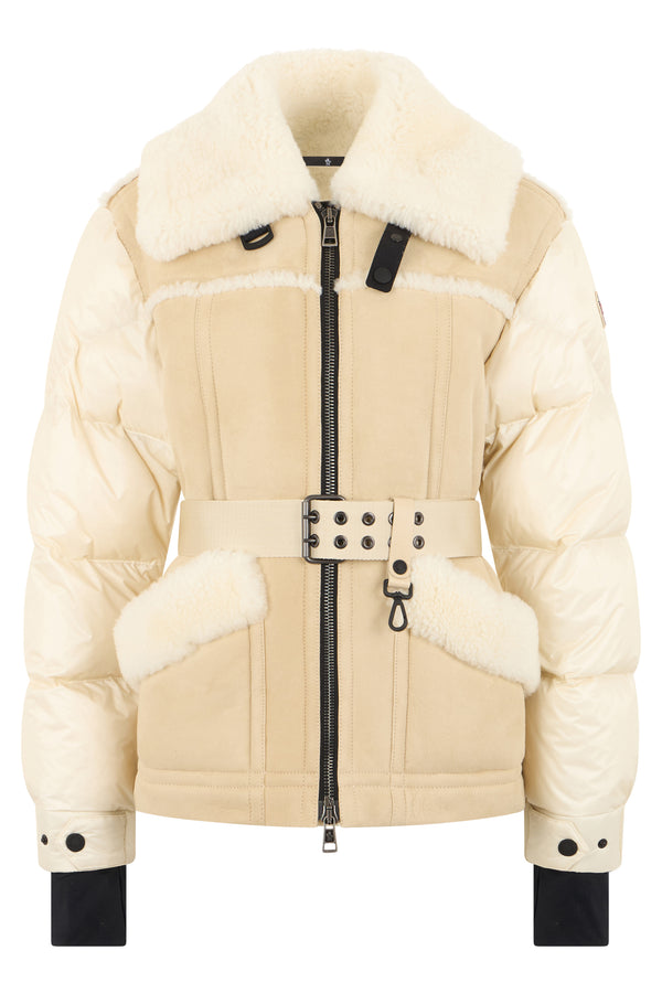 Puffer Jacket Alvernia Cream Shearling Belt Polyamide