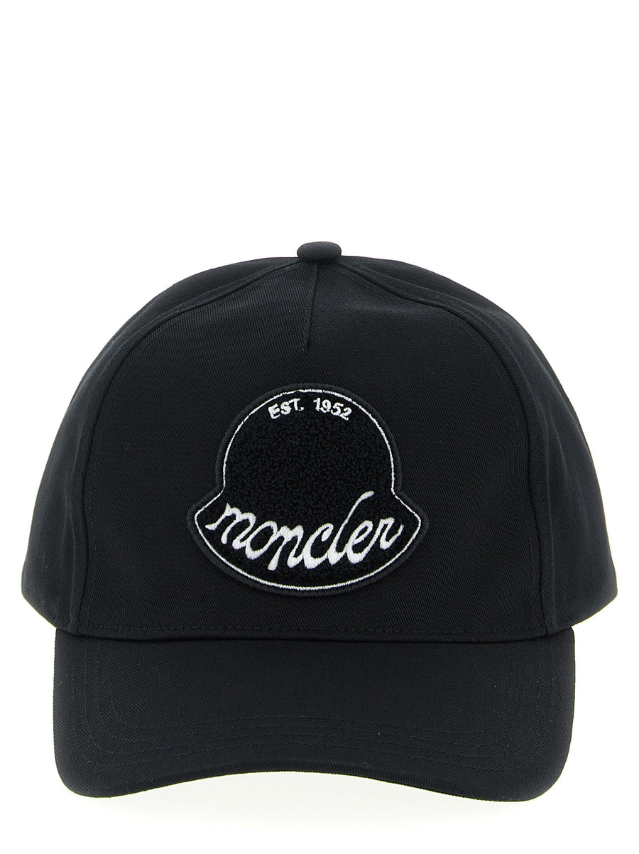 Moncler Logo-Embroidered Baseball Cap — Black