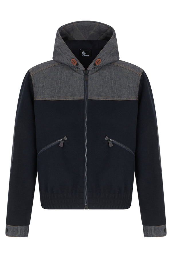 Zip Hoodie Blue Cotton Jumpers