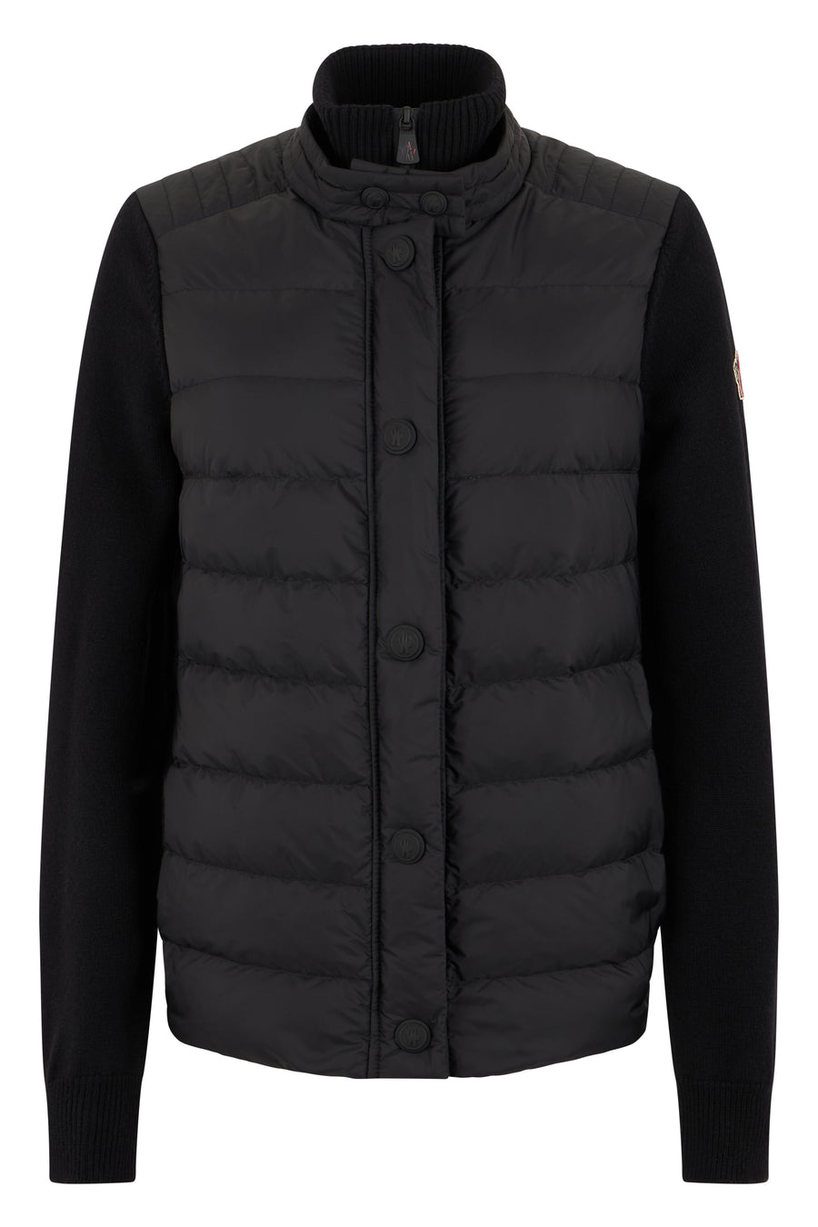 Padded Wool Cardigan, Black Polyamide Cardigans