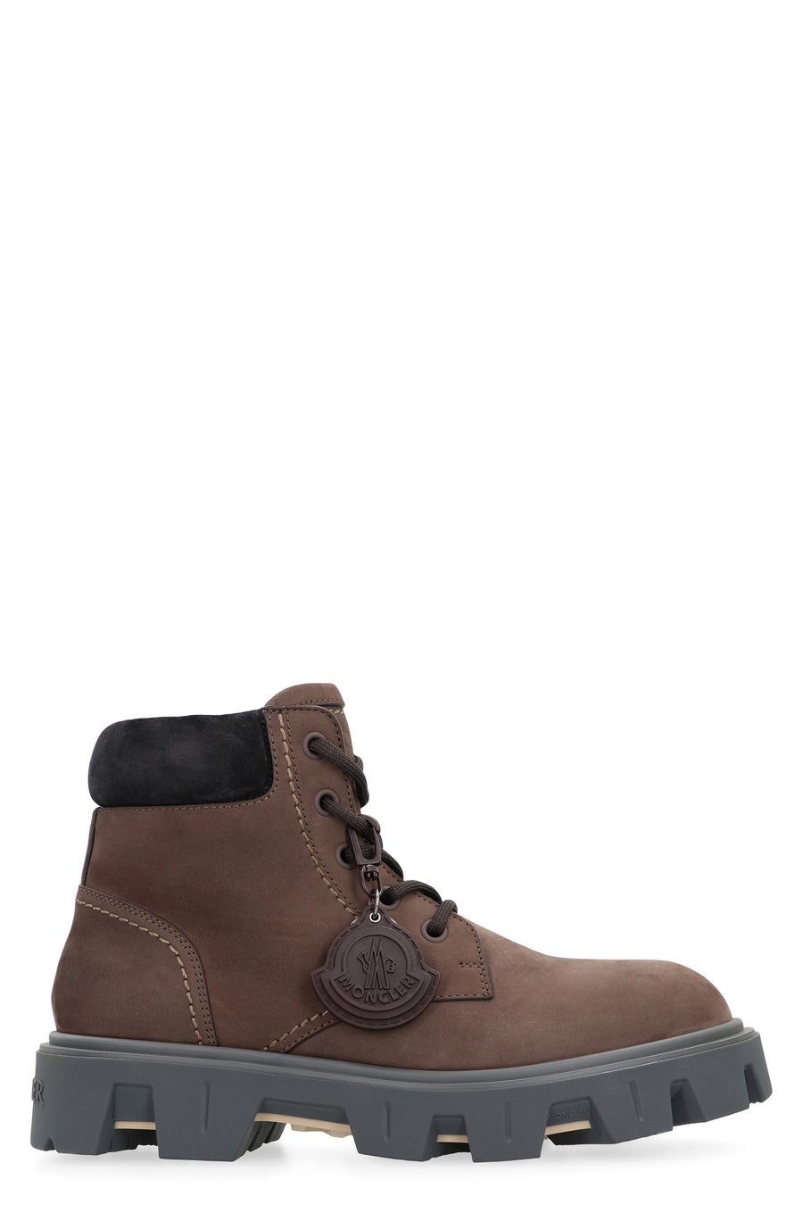 Moncler Peak City Lace-Up Boots Brown Calf