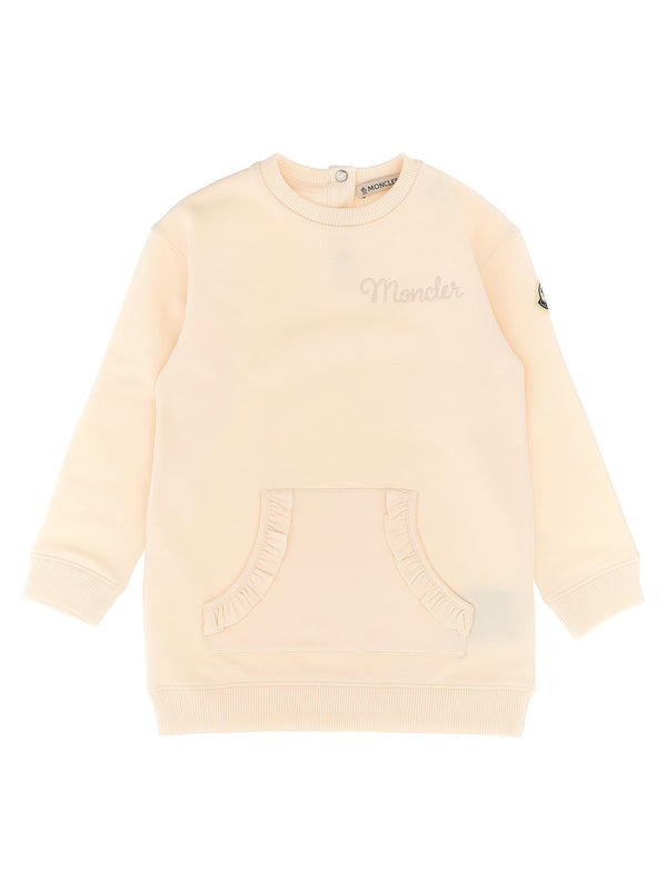 Moncler Enfant Fleece cotton dress in cream